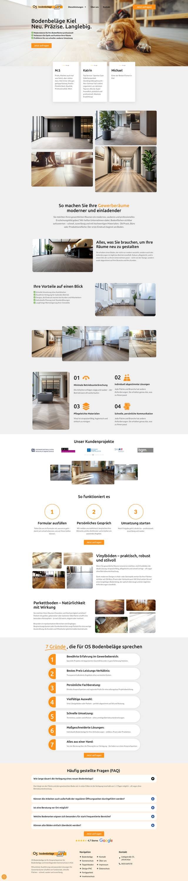 Referenz-Webseite OS Bodenbeläge – Bodenleger Kiel